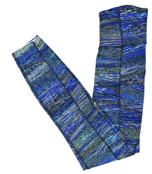 Lululemon Wunder Under Leggings Womens 2 Blue Multicolor Space Dye Yoga Pants
